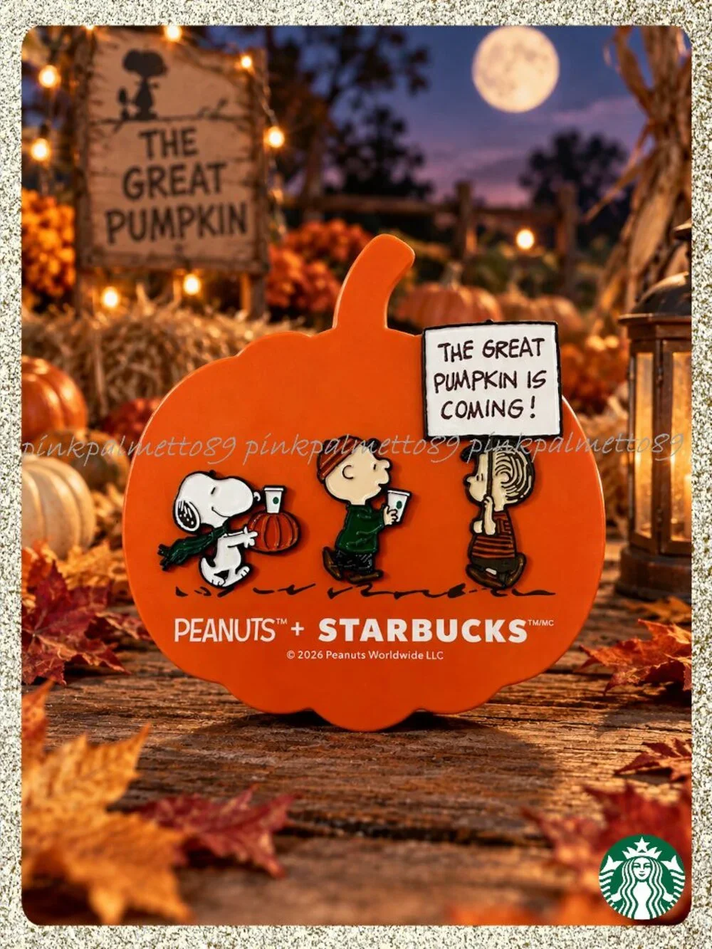 🎃🥜 NWT 2026 PEANUTS + Starbucks The Great Pumpkin Snoopy Enamel Pin Set